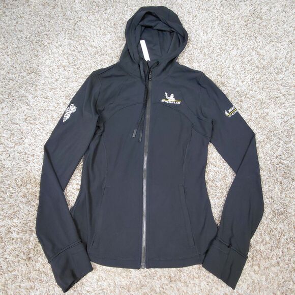 lululemon athletica Jackets & Blazers - Lululemon Hooded Define Jacket Nulu Womens 8 Black Full Zip Michelin Man Tire
